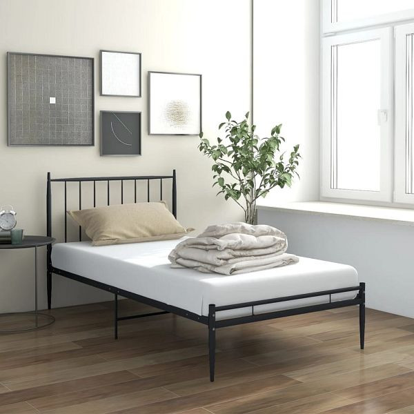 vidaXL Bett Schwarz Metall 90x200 cm, 325009, 8720286196939