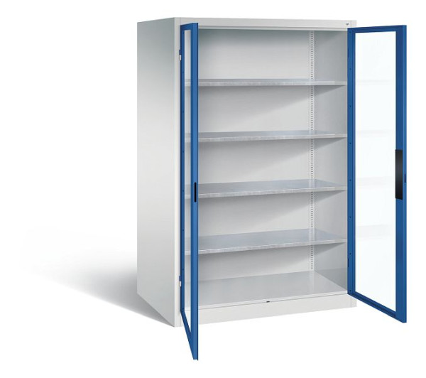 C+P Werkzeugschrank Acurado, H1950xB1200xT800mm, Farbe: Lichtgrau / Enzianblau, Muldengriff, 8934-0552 S10014