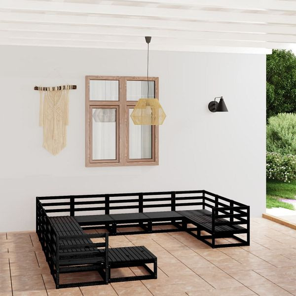 vidaXL 12-teilig Garten-Lounge-Set Massivholz Kiefer, 3076058