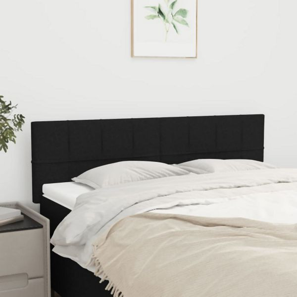 vidaXL Kopfteile 2 Stk. Schwarz 72x5x78/88 cm Stoff, 346048