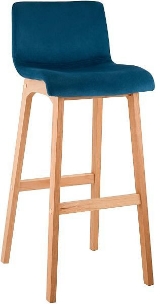 CLP Barhocker Hoover Samt Natura, blau, 327001, 4255716369927
