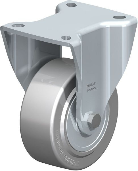 Blickle BH-SVS 100K-1 Stahlblech-Bockrolle, Schwerlast-Ausführung, mit Anschraubplatte, Stahl, Grau, 584904