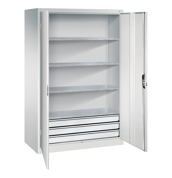 C+P Werkzeugschrank Acurado, H1950xB1200xT600mm, 7035/7035, 3 Einlegeböden, Traglast 70 kg, 8932-503 S10460