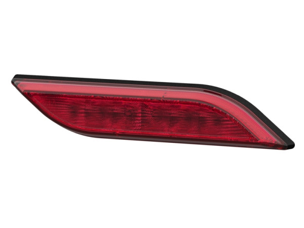 HELLA Nebelschlussleuchte, Shapeline Style, LED, 24/12V, schlank, geschraubt, rot, AMP, 2-polig, hinten rechts, waagerechte Befestigung, 2NE 013 343-081