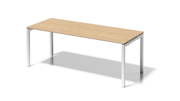 Bisley Cito Schreibtisch, 730 mm höhenfixes U-Gestell, H 19 x B 2000 x T 800 mm, ahorn/verkehrsweiß, DUF2008MP396