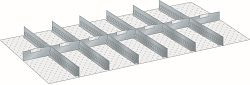LISTA Set Schlitzwände und Trennbleche 78x36E (BxTxFH) 1326x612x100mm, 6 Schlitzwände, 7 Trennbleche, 80.554.000