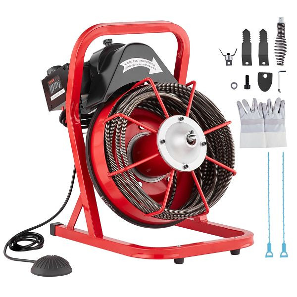 VEVOR Rohrreinigungsmaschine Rohrreinigungsgerät Manuelle Zufuhr 15mx9,53mm, SDJJKLSGDSTJVQGHEV2