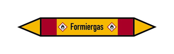 Schilder Klar Rohrleitungskennzeichen Formiergas, 33000x180 mm Folie selbstklebend, 101556/83