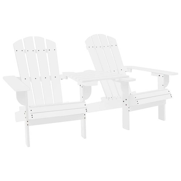 vidaXL Adirondack-Gartenstühle mit Tisch Massivholz Tanne Weiß, 310067