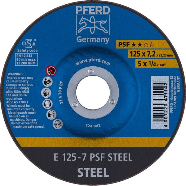 Pferd Schruppscheibe E 125-7 PSF STEEL, VE: 10 Stück, 62012634