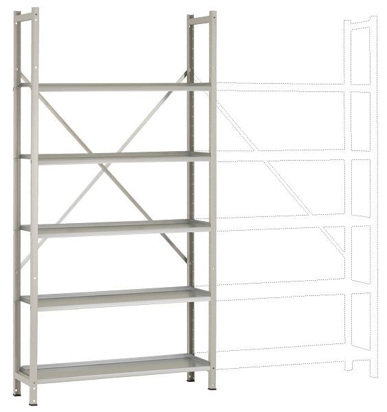 Manuflex Archiv-Grundregal mit 5 Stahlböden, HxBxT = 1900 x 960 x 300 mm, RA2221.7035