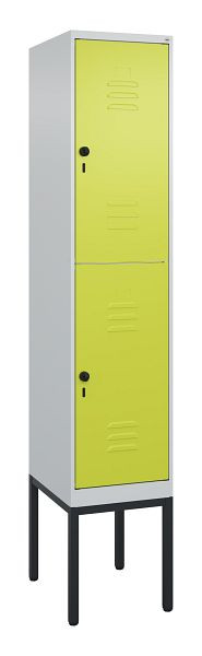 C+P Doppelstöckiger Spind Classic PLUS, Gestell, 2120x400x500mm, 7035/0024, Drehriegel, 0803307-12 S10010