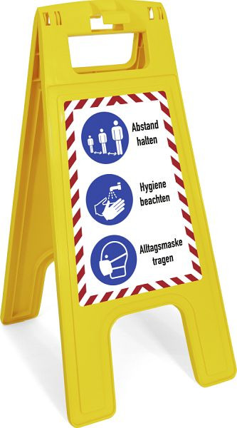 Moedel Warnaufsteller FIX, Aufdruck "AHA-Regel", Kunststoff, 280x580 mm, 104391