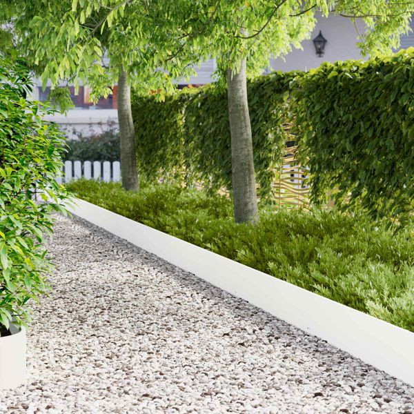 vidaXL Raseneinfassung 20-teilig 103 x 25 cm Stahl Weiß, 8008395
