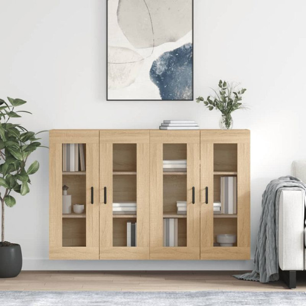 vidaXL Wandschränke, VE: 2 Stück, Sonoma-Eiche Holzwerkstoff, 3197948