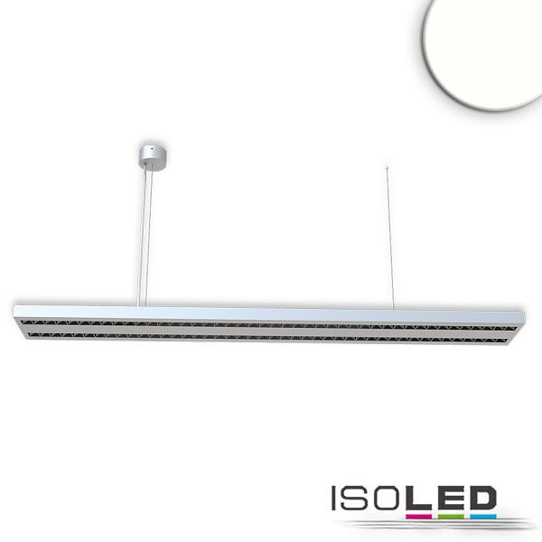 ISOLED LED Hängeleuchte Raster Up+Down, 30+30W, anreihbar, UGR<6, silber, 4000K, 1-10V dimmbar, 113892
