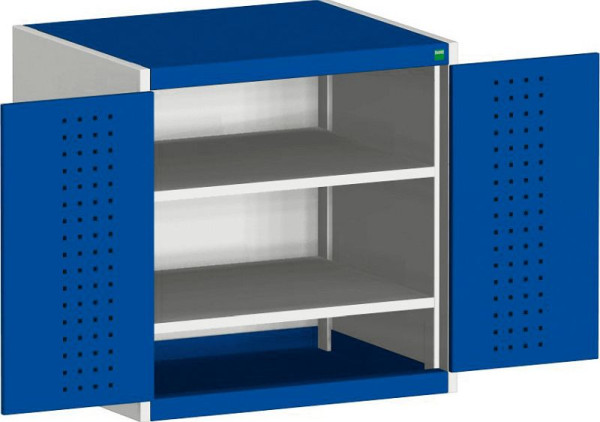bott cubio Flügeltürschrank bestückt mit 2 Fachböden BxTxH: 800 x 525 x 900 mm, RAL 7035/5010, 40012124.11V
