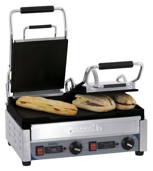 Casselin Panini-Grill 2-fach - Premium - Glatt / Glatt mit Timer, CGP2LLPT