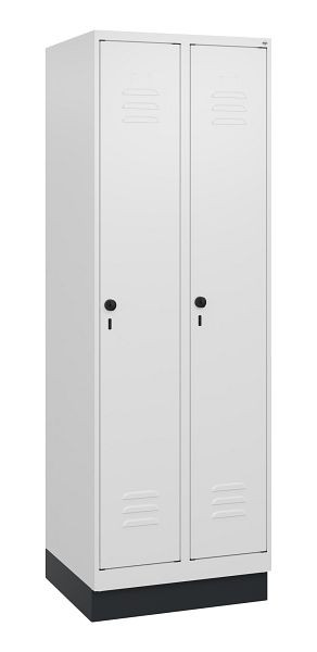 C+P Umkleidespind Classic PLUS, Sockel, 2 Abteile, 1800x600x500mm, 9016/9016, Drehriegel, 0800207-20 S10014
