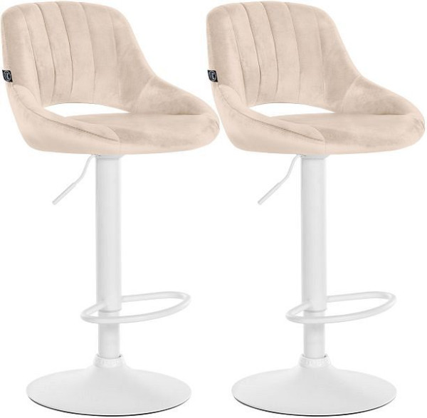 CLP Barhocker Milet Samt W, creme, VE: 2 Stück, 324467