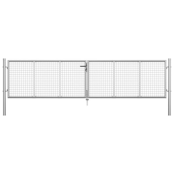 vidaXL Gartentor Verzinkter Stahl 415 x 125 cm Silbern, 144298