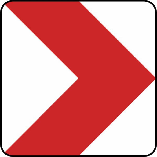 Stein HGS Richtungstafel in Kurven, rechtsweisend, 2000 x 500 mm, Alform, RA2, 625-22-122