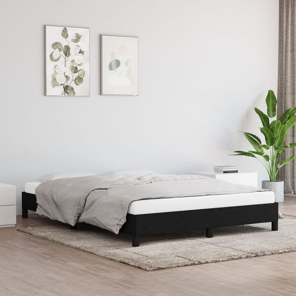 vidaXL Bettgestell Schwarz 140x190 cm Stoff, Polyester, 346714