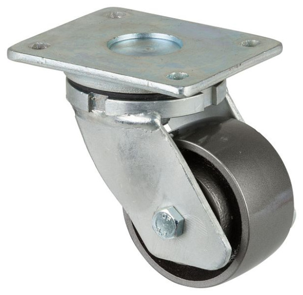 BS Rollen Schwerlastrolle, Rad-Breite 50 mm, Rad-Ø 100 mm, Tragfähigkeit 450 kg, Lauffläche Guss, Radkörper Guss, Kugellager, RR100.C81.101