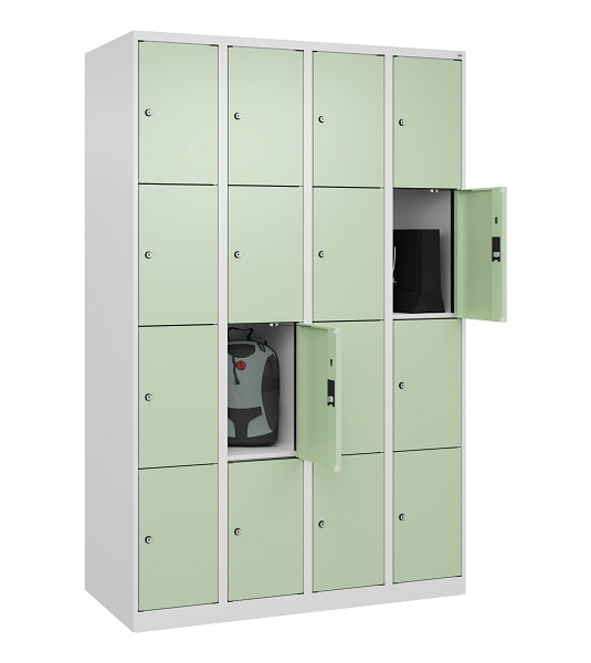 C+P Schließfachschrank Evolo PLUS, 16 Fächer, 1850x1200x500mm, 9016/6019, 049000-404 S10019