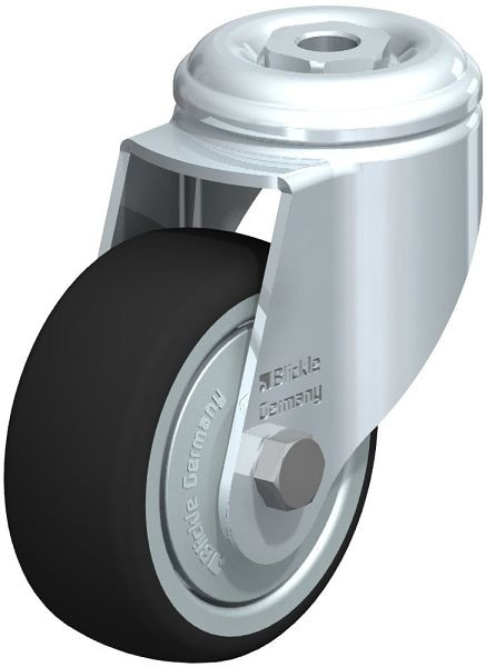 Blickle LKRA-PATH 80K-11-FK Apparate-Lenkrolle mit Rückenloch, Thermoplastisches Polyurethan, Grau, 755347