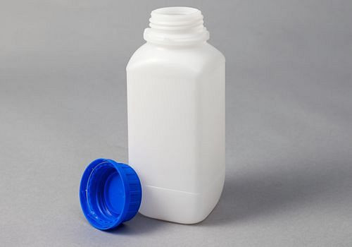 DENIOS Weithalsflaschen aus HDPE, eckig, natur-transparent, 1000 ml, UN, VE: 12 Stück, 257564