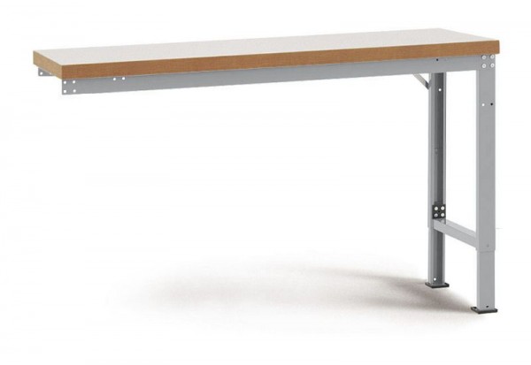 Manuflex Anbauwerkbank PROFI Spezial mit Kunststoffplatte, BxTxH = 1750 x 700 x 740-1040 mm, Alusilber, WP7029.9006