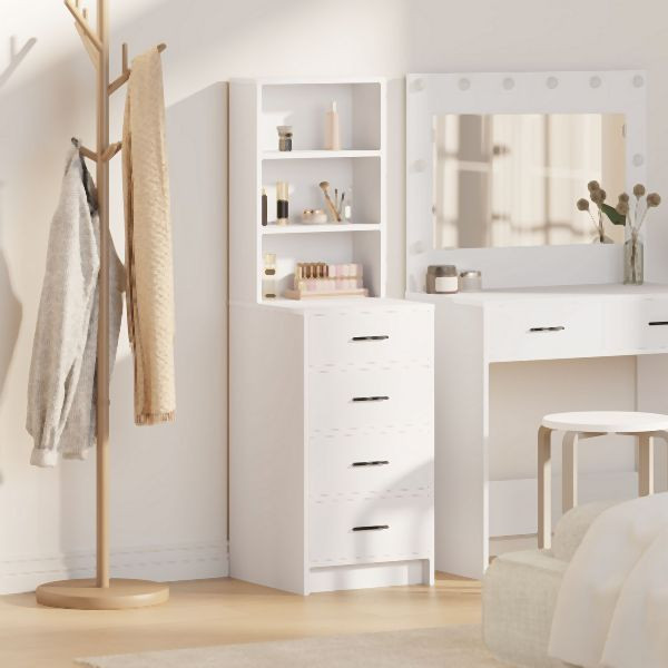 vidaXL Highboard Weiß 40x41x135 cm Holzwerkstoff, 865046