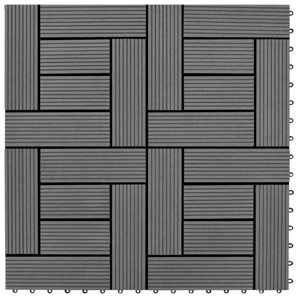 vidaXL Graue Terrassenfliesen 11 Stk. 30 x 30 cm WPC 1 qm, 41551
