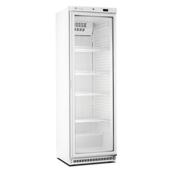 Marecos Kühlschrank mit Glastür aus weißem Stahl 430 Serie, statisch gekühlt mit Ventilator, 221.113