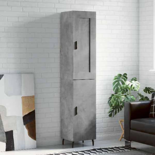 vidaXL Highboard Betongrau 34,5x34x180 cm Holzwerkstoff, 3200149