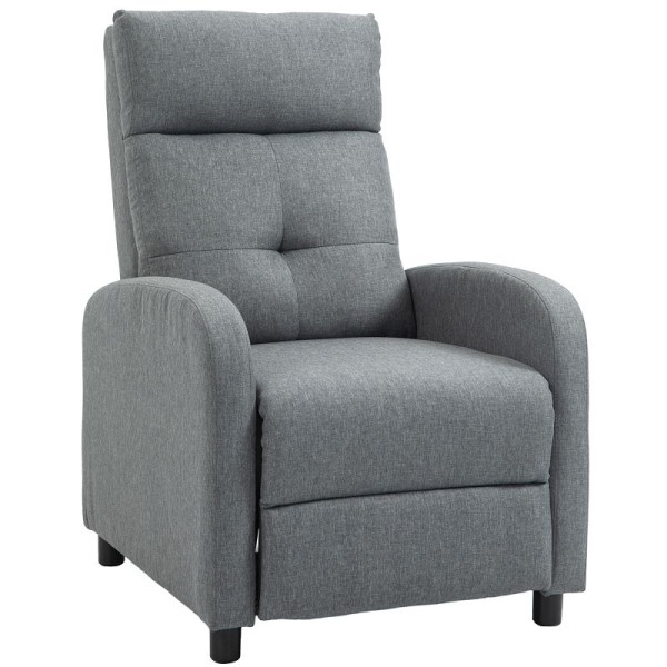 HOMCOM Relaxsessel mit Liegefunktion, ausfahrbares Fußteil, Taschenfederken, bis 150 kg, Grau, 839-863V80GY