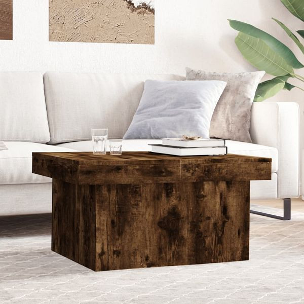 vidaXL Couchtisch Räuchereiche 80x55x40 cm Holzwerkstoff, 840867