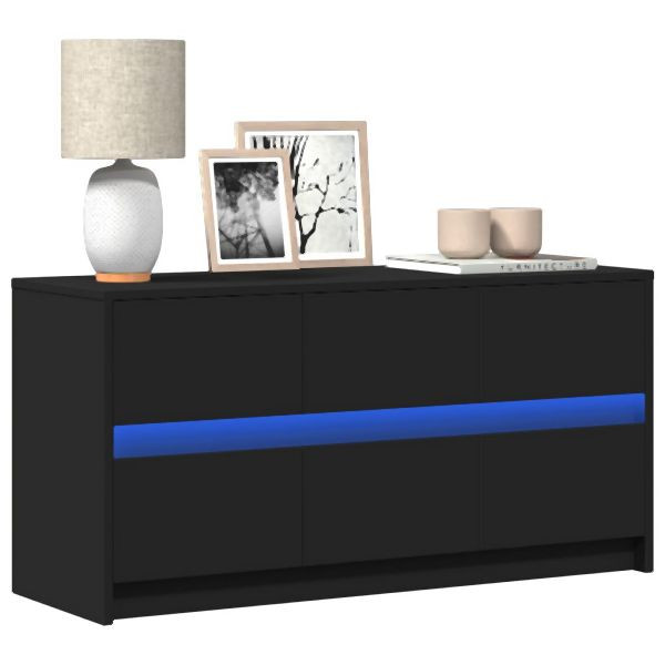 vidaXL TV-Schrank mit LED-Beleuchtung Schwarz 100x34x50 cm, 852216