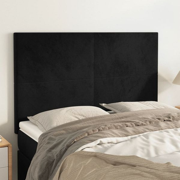 vidaXL Kopfteile 4 Stück Schwarz 72x5x78/88 cm Samt, 3116102