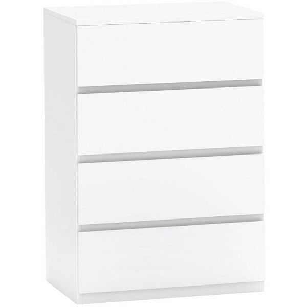 HOMCOM Kommode Sideboard Schubladenkommode, 4 Schubladen, 55 x 33 x 80 cm, Weiß, 831-337V90WT