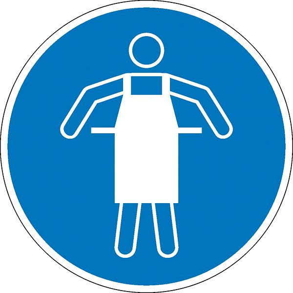 SafetyMarking Gebotsschild, Schutzschürze benutzen, Ø 20 cm, Aluminium, 11.A7115