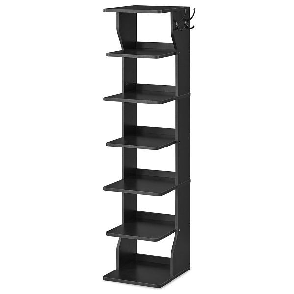 VASAGLE Schuhregal, Schwarz, 26,4x30x110,4 cm, LBS200T14