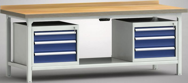 KLW Hydraulik-Profi-Werkbank - 2000 x 800 x 750 - 1030 mm L x T x H, links & rechts 100EA/2x125EA, WPJL50-20M45-E3V03