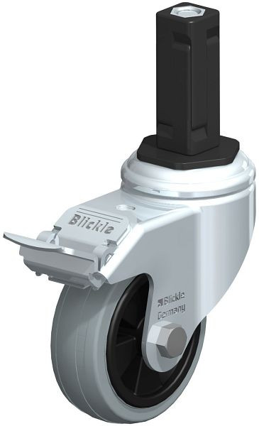 Blickle LKRA-VPA 80G-11-FI-EV13 Apparate-Lenkrolle mit Expander & Feststeller, Vollgummi, Grau, 848076