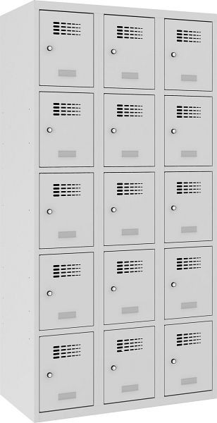 Eurobox Garderobenspind, 3 Abteile 15 Fächer, 300 mm, 0300-030305