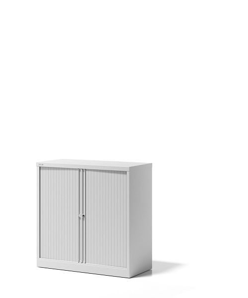 Bisley Rollladenschrank Essentials, mit 1 Fachboden für 2 Ordnerhöhen, verkehrsweiß, YETB10101SPWW696