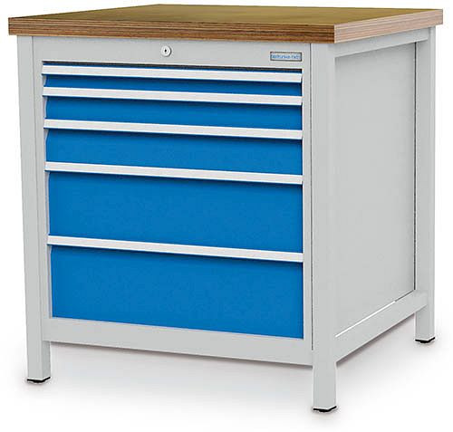 Bedrunka+Hirth Kastenwerkbank Serie 810 R24-24, 1x 50, 1x 75, 1x 100, 1x 175, 1x 200 mm, Schubladen-Vollauszug 100 %, 810 x 750 x 959 mm, 03.075.06V9