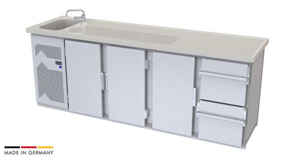 hefa Theke Novis 25V/1L-TTTZ, Abmaße: 950 x 2.500 x 650/700 mm, Novis 25V/1L-TTTZ