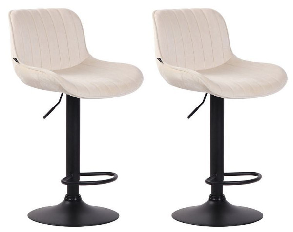 CLP Barhocker Lentini Samt schwarz, creme, VE: 2 Stück, 320595